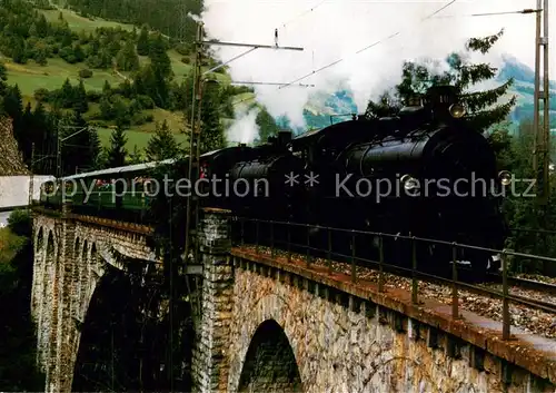 AK / Ansichtskarte  Lokomotive Dampffextrazug Rhaetischen Bahn Soliser Viadukt 