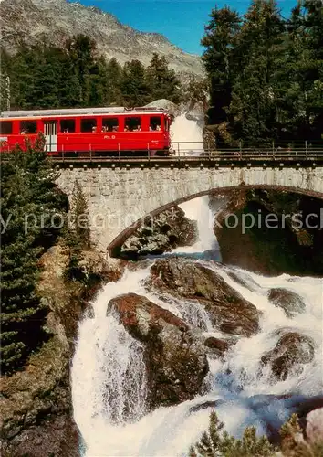 AK / Ansichtskarte  Bergbahn Berninabahn bei Morteratsch Engadin Schweiz Bergbahn