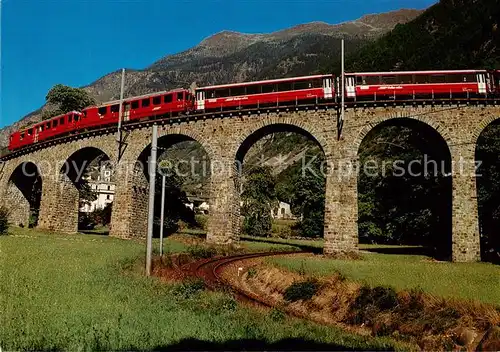 AK / Ansichtskarte 73841973 Eisenbahn Bernina Express Rhaetischer Bahn Brusio  Eisenbahn