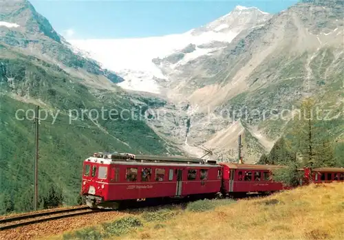 AK / Ansichtskarte 73841984 Eisenbahn Alp Gruem Bernina Bahn Eisenbahn