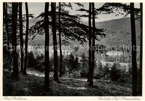 AK / Ansichtskarte  Bad_Brueckenau Blick auf Deutschen Hof Hermannsheim Kurort im Naturpark Bayerische Rhoen Kupfertiefdruck Bad_Brueckenau