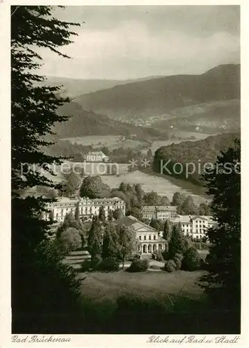 AK / Ansichtskarte  Bad_Brueckenau Blick auf Bad und Stadt Kurort im Naturpark Bayerische Rhoen Kupfertiefdruck Bad_Brueckenau