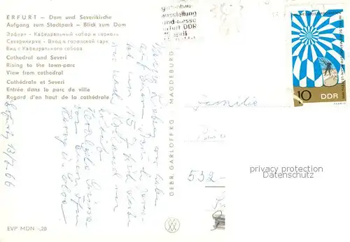 AK / Ansichtskarte  Erfurt Dom Severikirche Stadtpanorama Erfurt