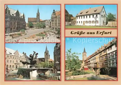 AK / Ansichtskarte 73842078 Erfurt Blick auf den Anger Georgenburse Luthergedenkstaette Angerbrunnen Kraemerbruecke Erfurt