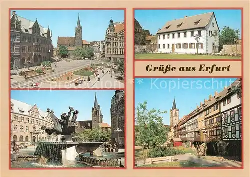 AK / Ansichtskarte  Erfurt Blick auf den Anger Georgenburse Luthergedenkstaette Angerbrunnen Kraemerbruecke Erfurt