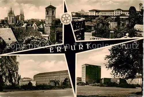 AK / Ansichtskarte  Erfurt Blick zum Dom Stadtpark Beethovenplatz Rat des Bezirkes Erfurt