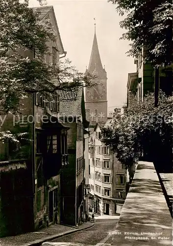 AK / Ansichtskarte  Zuerich_ZH Lindenhof Pfalzgasse St Peter Zuerich_ZH