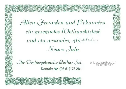 AK / Ansichtskarte 73842133 Erfurt Drehorgelspieler Lothar Seifert Erfurt