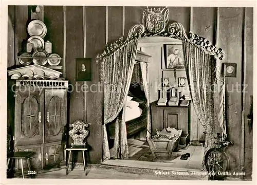 AK / Ansichtskarte  Sargans_SG Schloss Sargans Zimmer der Graefin Agnes 