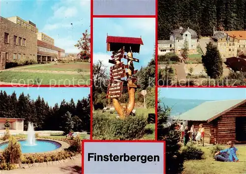 AK / Ansichtskarte  Finsterbergen_Bad FDGB Erholungsheim Wilhelm Pieck Wegweiser Betriebsferienheim Naturpark Huellrod Blockhuette Hainfelsen Finsterbergen_Bad