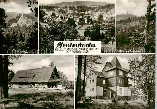 AK / Ansichtskarte  Friedrichroda Aschenbergstein Panorama Inselsberg Heuberghaus FDGB Erholungsheim Spiessberghaus Friedrichroda