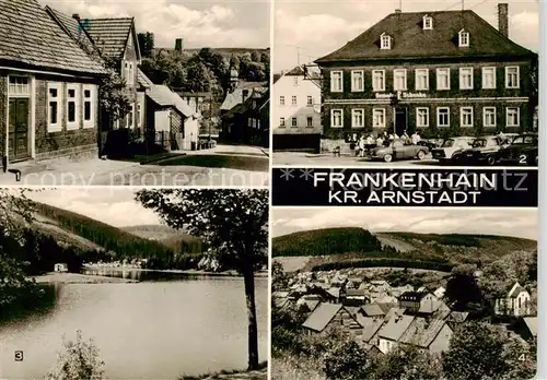 AK / Ansichtskarte  Frankenhain_Thueringen Frankenstrasse Konsum Gaststaette Luetschetalsperre Teilansicht Frankenhain Thueringen