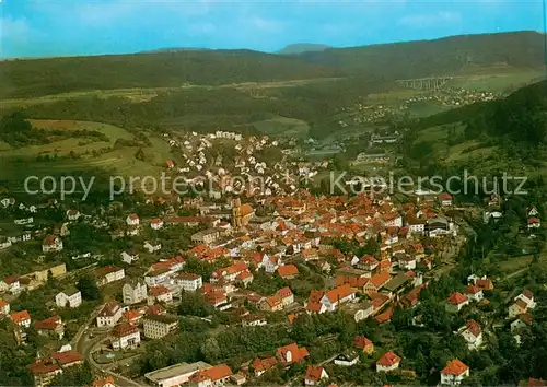 AK / Ansichtskarte  Bad_Brueckenau Stadtkern mit Blick auf Roemershag Bad_Brueckenau