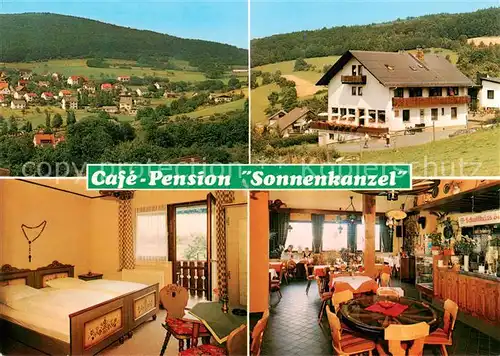 AK / Ansichtskarte 73842251 Bad_Brueckenau Panorama Cafe Pension Sonnenkanzel Zimmer Gaststube Bad_Brueckenau