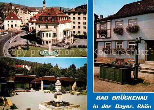 AK / Ansichtskarte  Bad_Brueckenau Stadtmitte Georgi Sprudel Taetsch'r Brunnen Bad_Brueckenau