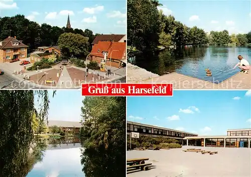 AK / Ansichtskarte  Harsefeld Stadtplatz Schwimmbad Schule Harsefeld