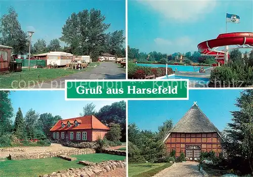 AK / Ansichtskarte  Harsefeld Campingplatz Schwimmbad Fachwerkhaus Harsefeld