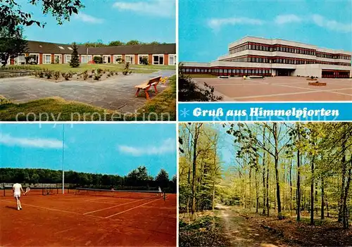 AK / Ansichtskarte 73842326 Himmelpforten_Niederelbe Teilansichten Schule Tennisplatz Waldpartie Himmelpforten Niederelbe