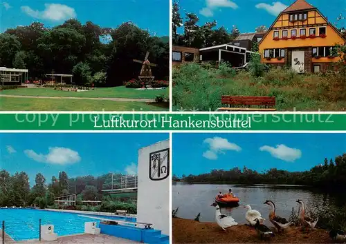 AK / Ansichtskarte 73842328 Hankensbuettel Windmuehle Gaststaette Freibad Gondelteich Hankensbuettel