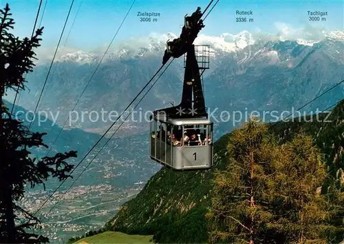 AK / Ansichtskarte Seilbahn_Cable Car_Telepherique Meran Ifinger Seilbahn Naiftal  