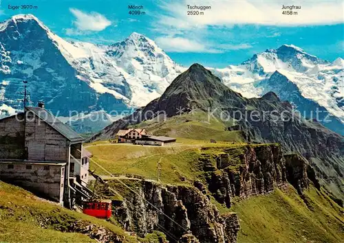 AK / Ansichtskarte Seilbahn_Cable Car_Telepherique Maennlichen Eiger Moench Berner Oberland 