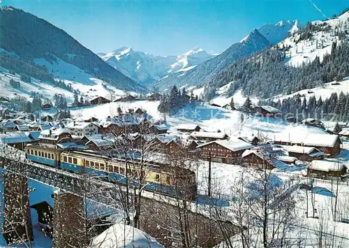 AK / Ansichtskarte Eisenbahn Gstaad Oldenhorn Staldenfluh  Eisenbahn