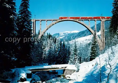 AK / Ansichtskarte Eisenbahn Langwiesser Viedukt bei Arosa Eisenbahn