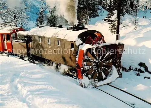 AK / Ansichtskarte Eisenbahn Rhaetische Bahn Dampfschneeschleuder Xrotd 9213 Eisenbahn