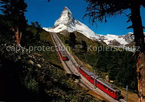 AK / Ansichtskarte Zahnradbahn Gornergratbahn Riffelalp Zermatt 