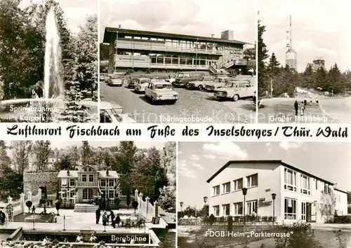 AK / Ansichtskarte Fischbach_Eisenach Springbrunnen im Kurpark Thueringenbaude Gr Inselsberg Bergbuehne FDGB Heim Parkterrasse Fischbach Eisenach