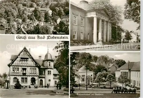 AK / Ansichtskarte Bad_Liebenstein Kurhaus Postamt Klubhaus Brunnentempel mit Badehaus Bad_Liebenstein