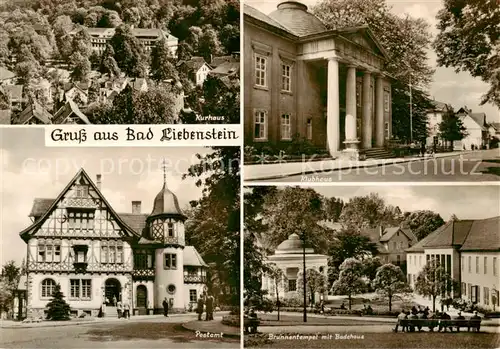 AK / Ansichtskarte Bad_Liebenstein Kurhaus Klubhaus Postamt Brunnentempel mit Badehaus Bad_Liebenstein