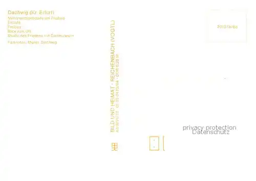 AK / Ansichtskarte Dachwig Mehrzweckgebaeude Eiscafe Zum alten Backs Freibad Ortsansicht Strasse des Friedens mit Dorfmuseum Dachwig