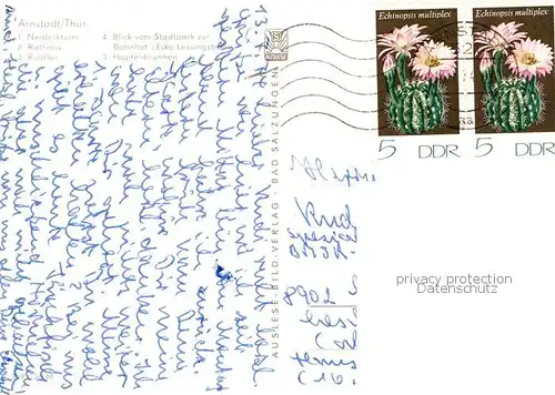 AK / Ansichtskarte Arnstadt_Ilm Neideckturm Rathaus Riedtor Stadtpark Bahnhof Hopfenbrunnen Arnstadt_Ilm