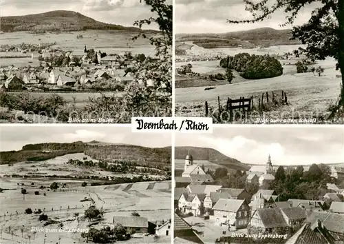 AK / Ansichtskarte Dermbach_Thueringen_Rhoen Blick zum Baier Blick zum alten Schloss und Blaeserberg Stadtansicht mit Eppersberg Dermbach_Thueringen_Rhoen