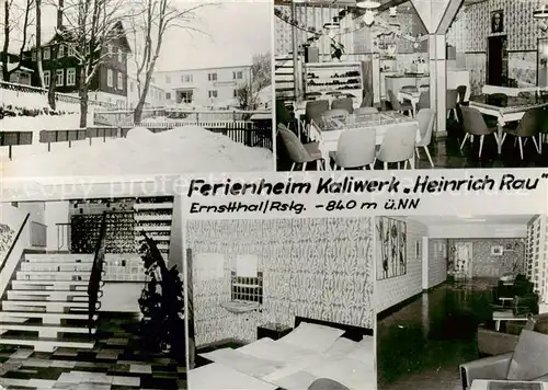 AK / Ansichtskarte Ernstthal_Rennsteig Ferienheim Kaliwerk Heinrich Rau Gastraeume Zimmer Treppenaufgang 