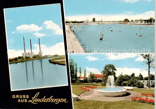 AK / Ansichtskarte Landesbergen Kraftwerk Schwimmbad Park Brunnen Landesbergen