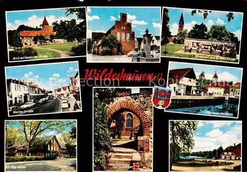 AK / Ansichtskarte Wildeshausen Alexander Kirche Rathaus Ehrenmal Wester Strasse Gut Altona Kantorsbogen Huntepartie Gut Moorbeck Wildeshausen