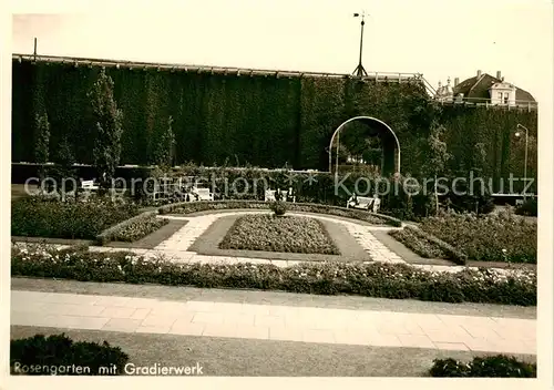 AK / Ansichtskarte Bad_Salzuflen Rosengarten mit Gradierwerk Bad_Salzuflen