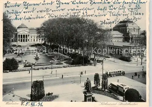 AK / Ansichtskarte Wiesbaden Kurhaus und Staatstheater Wiesbaden