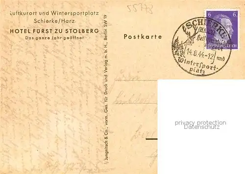 AK / Ansichtskarte Schierke_Harz Panorama Hotel Fuerst zu Stolberg Schierke Harz