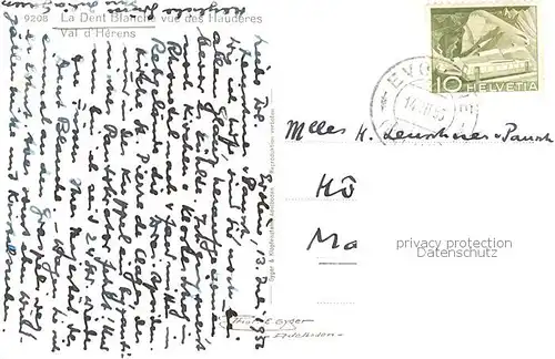 AK / Ansichtskarte La_Dent_Blanche_Evolene_VS Vue des Hauderes Val d Herens 