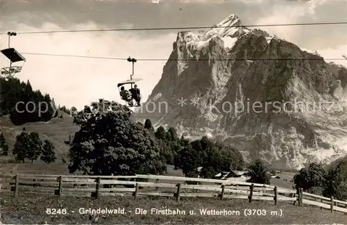 AK / Ansichtskarte Grindelwald_BE Die Firstbahn mit Wetterhorn 