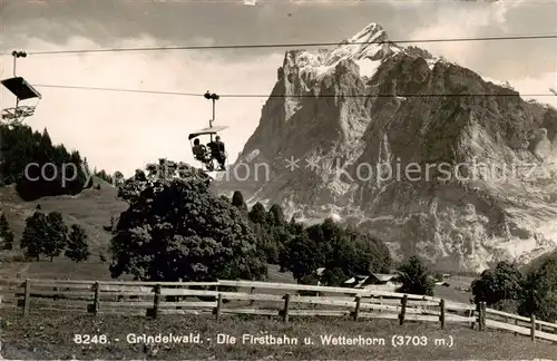 AK / Ansichtskarte Grindelwald_BE Die Firstbahn mit Wetterhorn