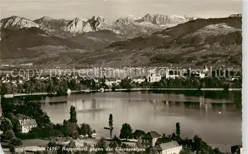 AK / Ansichtskarte Rapperswil_ Jona_Rapperswyl_Zuerichsee_SG mit den Glarneralpen 