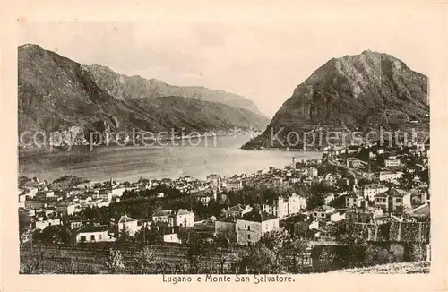 AK / Ansichtskarte Lugano_Lago_di_Lugano_TI e Monte San Salvatore 