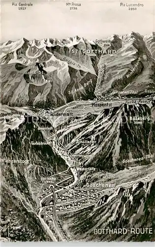 AK / Ansichtskarte St_Gotthard__San_Gottardo_TI Panoramakarte Gotthard Route 