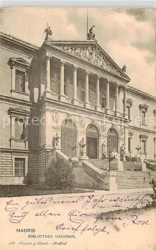AK / Ansichtskarte Madrid_Spain Biblioteca Nacional Madrid Spain