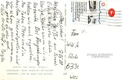 AK / Ansichtskarte Jerusalem__Yerushalayim_Israel Vue du Mont des Olivier 