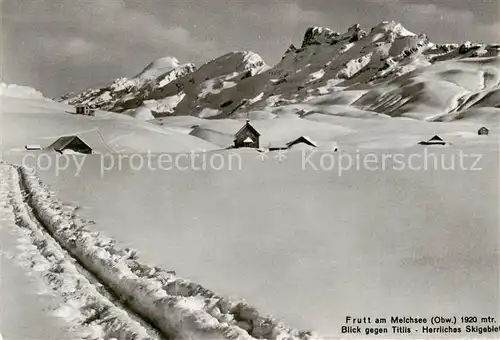 AK / Ansichtskarte Frutt_Melchsee Blick gegen Titlis Skigebiet Frutt Melchsee